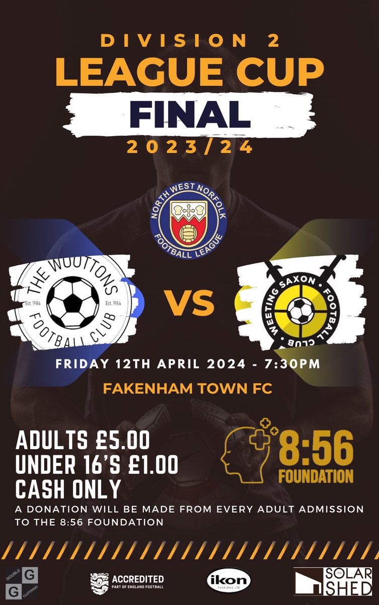 Division 2 League Cup Final 🏆 The Woottons vs Weeting Saxons - Friday 12th April 2024