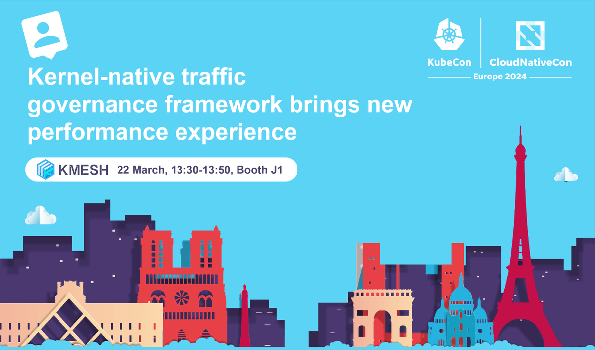 Kmesh_net's tweet photo. Kmesh's openspeech is coming soon ！@CloudNativeFdn

Stand by Booth J1 to enjoy the energy of kernel-level traffic management engine📷#KubeConEU #CloudNativeCon

📍Stay tuned for our updates:https://t.co/SJZQbFfGNS https://t.co/HkfLZL6K98