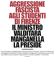 SenatoreF's tweet photo. Diciamolo la russa aizzatore va  da #vespa ad ingigantire ad arteil mimo pistola del ragazzo perchè antifascista poi i #meloni stanno muti non c'è pericolo di fronte ai pestaggi a studenti.di fascistelli di 
#azionestudentesca vicino a #fdi  
Schifo  @RaiPortaaPorta https://t.co/41mZ7Jfj1U