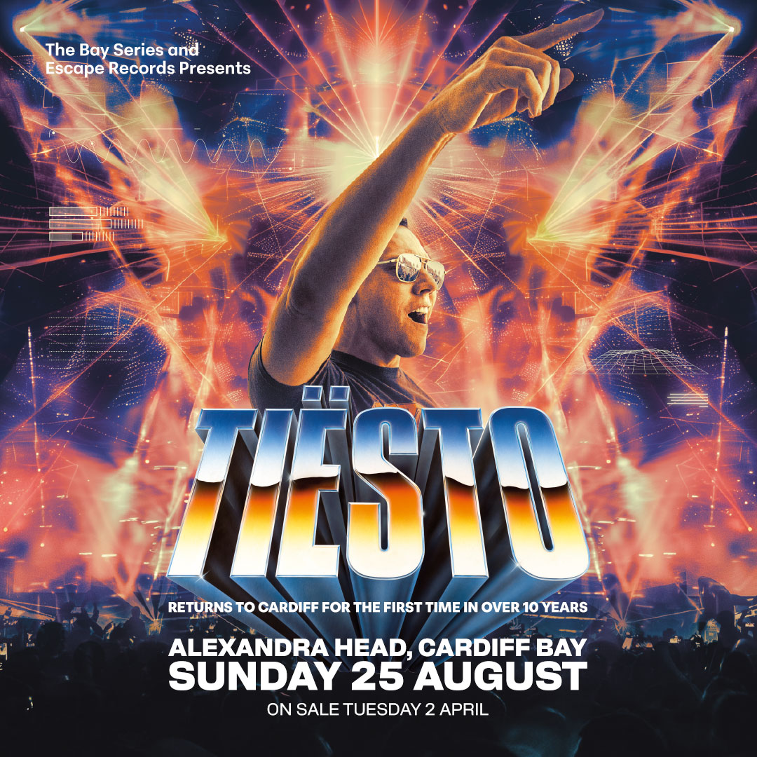 The Bay Series and Escape Records team up to bring international superstar @tiesto to Cardiff for a very special show on Sunday 25.08.24 – his first in the city since 2010! 🤯 Priority Tickets go on sale on Thursday 28th March at 10am! Sign Up 🔗 escaperecords.co.uk/tiesto/