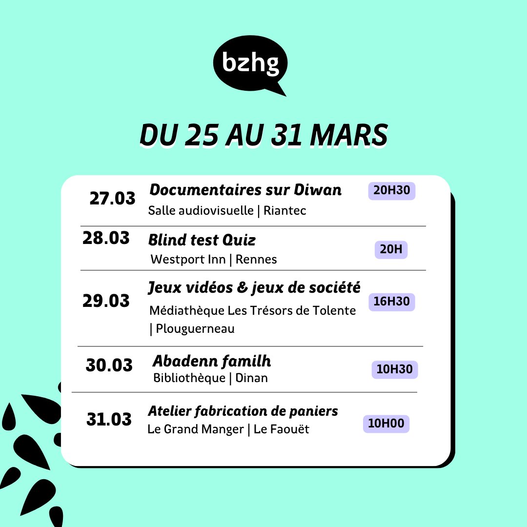 📢Le Mois du breton se poursuit ! #MoisDuBreton #MizBzhg
Profitez-en pour découvrir les mille et une façons de pratiquer le breton au quotidien !

👉Découvrez le programme des événements en présentiel et en ligne 📷

bretagne.bzh/.../mois-du-br…