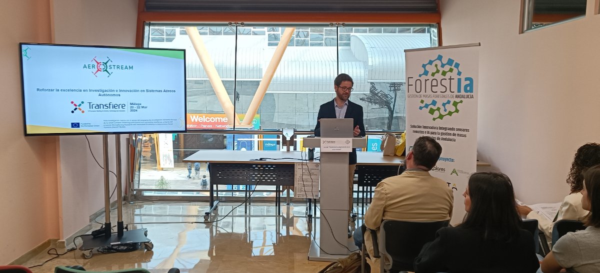 🟡 Antonio Carlos Ruiz, Innovation Consultant at CTA, presented 📆yesterday our #EUproject #AeroSTREAM at the conference held by the <a href="/Forestia_eu/">Forestia</a> operational group at the <a href="/ForoTransfiere/">Foro Transfiere</a>.