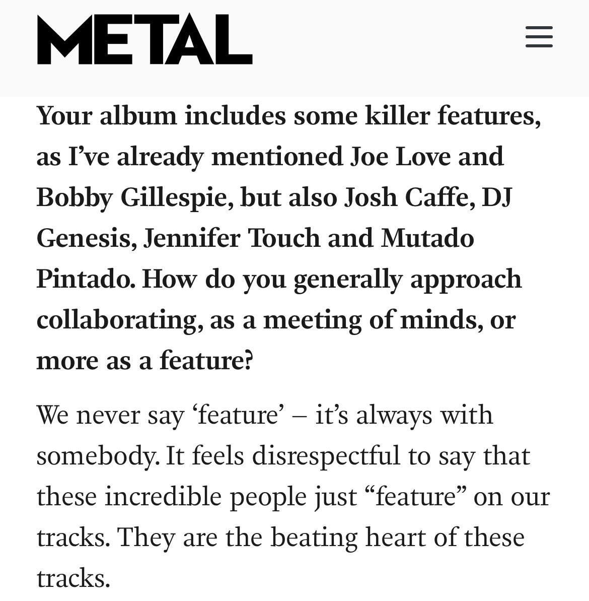 Interview we did for Metal Magazine. There’s some fun stuff &amp; some more serious stufff in there. I would suggest a good book instead of an interview with us but … you know …as long as you’re reading. 

metalmagazine.eu/post/paranoid-…