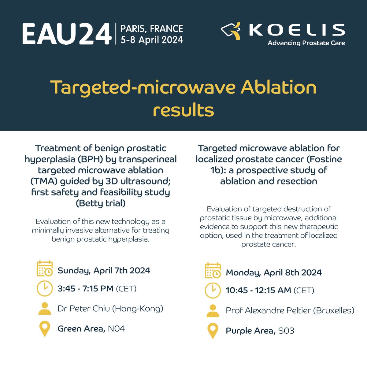 🎙️ #EAU24 Join us for 2 abstract sessions with Koelis’ experts Dr. @peterchiu_uro and Prof @PeltierAlexand8 20 abstracts will also be presented on image #fusionbiopsy conducted by urologist who are users of the Koelis Trinity® system. More info: eaucongress.uroweb.org/scientific-pro…