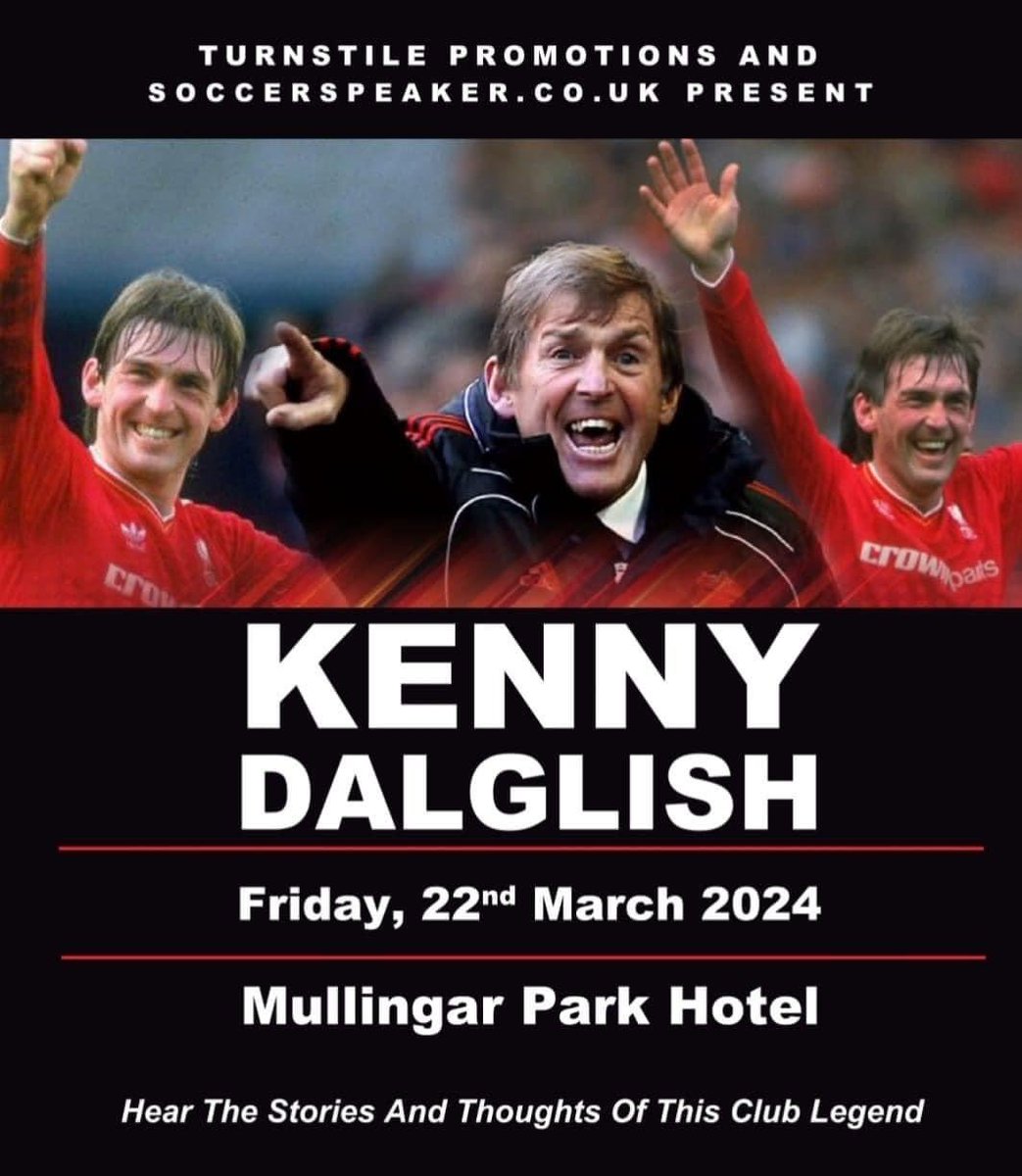 SligoRedsLFC's tweet image. Looking forward to this tonight with #TheKing @kennethdalglish &amp;amp; @ReplicaIreland 🏆 promises to be a huge night of stories with @KellyCates putting her dad through the mill 😉 🇮🇪 
@DalglishPaul needs to join us next time ✈️ @soccerspeaker @mullingarpark #AndCouldHePlay 🏴󠁧󠁢󠁳󠁣󠁴󠁿 #YNWA