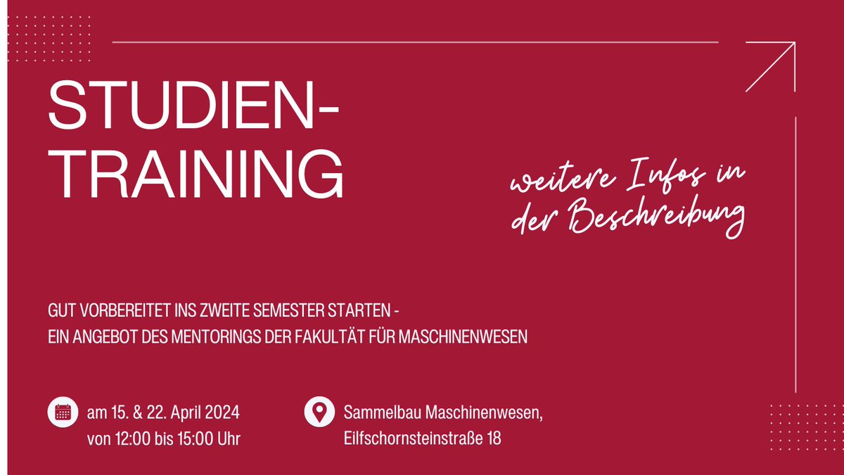 Im 1. Semester hast Du den Unialltag kennen gelernt, die erste Klausurphase ist geschafft- und nun steht das 2. Semester bevor. Doch wie plant man ein Semester eigentlich? Warum ist es wichtig, eine gute Study-Life-Balance zu haben? Alle Infos: maschinenbau.rwth-aachen.de/go/id/bgwauz?#… #RWTH