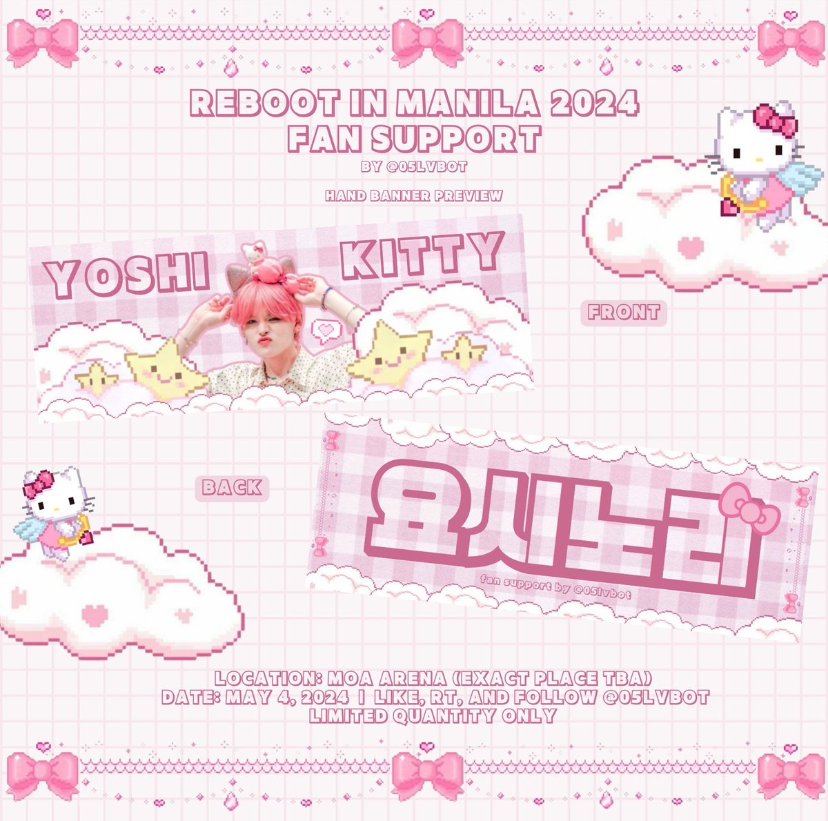 05lvbot's tweet photo. 𐙚 ⁀➴ Fan Support for #TREASURE_REBOOT_IN_MANILA — by @05lvbot 💎

𔓘 #YOSHI &amp; #YOSHIHOON banner
𔓘 strictly 1:1 ratio
𔓘 open for trades (limited only) dm me!
𔓘 rt &amp; like to spread 
𔓘 tag me if u get one ^^ https://t.co/etfwwPxYM6