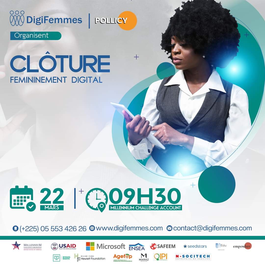 DigiFemmes's tweet image. Aujourd’hui marque le dernier jour de Fémininement Digital. 
Rejoignez nous en ligne sur notre page Facebook DigiFemmes pour suivre toute la cérémonie en direct.

#digifemmes #pollicy #femmes #femininementdigital #womenintech #digital