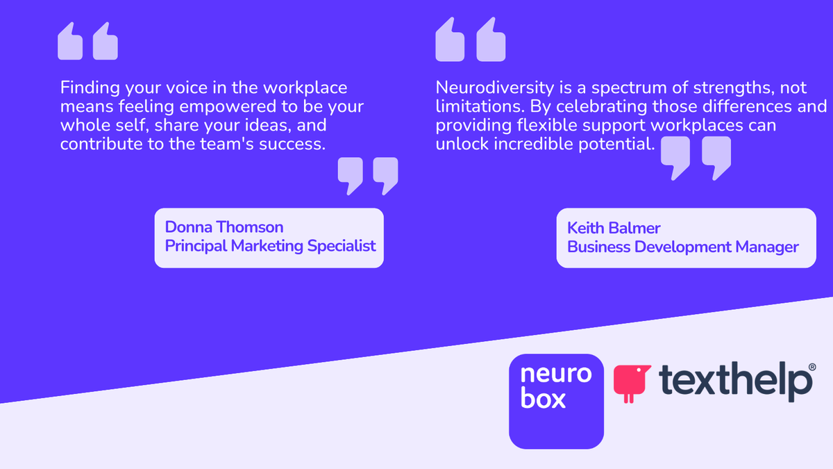 At @texthelp they are shaping a more inclusive future where everybody can use their unique voice through the power of assistive technology. Texthelp colleagues share some tips for Finding your voice in the workplace for #NeurodivesityCelebrationWeek #Belonging #Inclusion