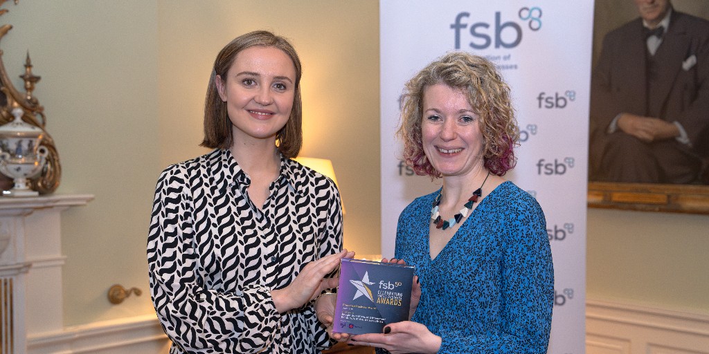 Winners of the @FSB_Scotland Franchise Business Award, @BoogieBeat_Edin, this week received their trophy from @MairiMcAllan 

It was great to meet with Mairi and Karen (and Giggles the Monkey!) to learn about your rapid business journey

Good luck in the UK finals of #FSBawards!