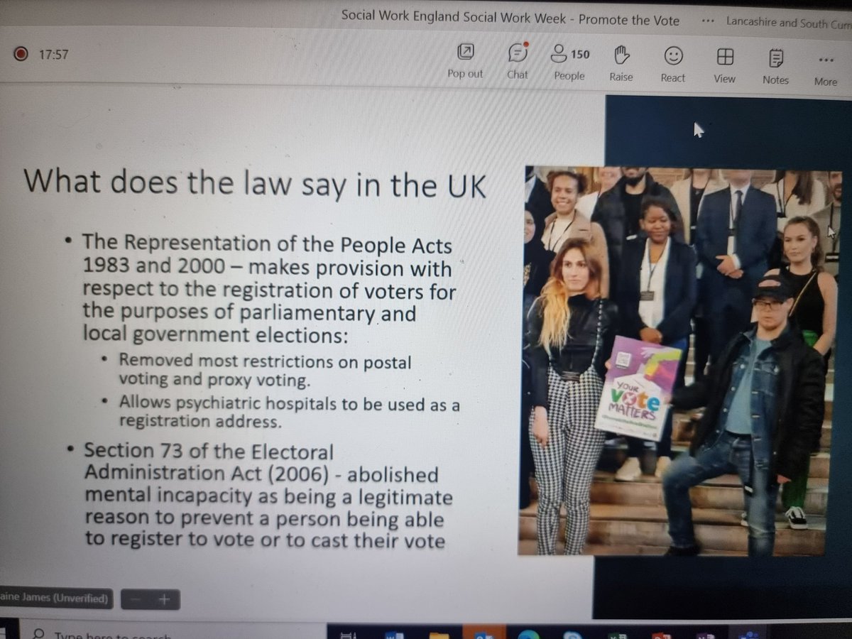 The most often misconception @ElaineLJames explaining in MH hospital yes you can vote, detained under MHA yes you can vote and no capacity doesn't come in to it... #WSWD2024 #promotethevote