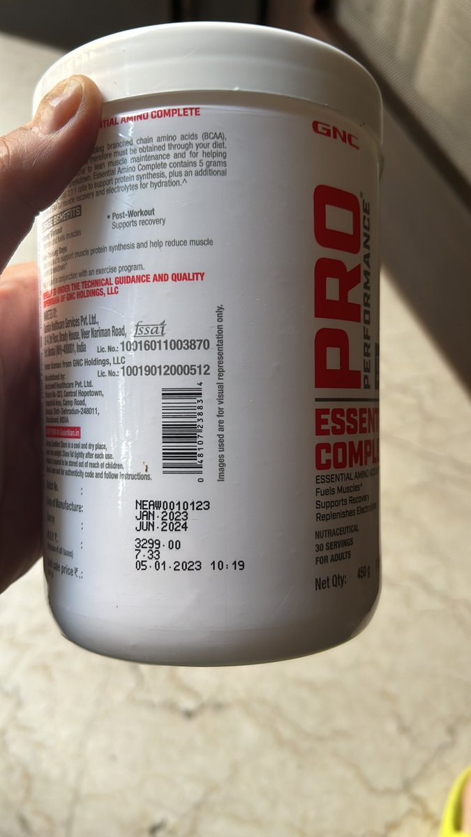 Dharm_2022's tweet photo. @GuardianGNC I recently purchased an Amino supplement from GNC, which arrived today. However, I was shocked to discover that its expiry date is in just 2 months, June 2024. This disappointing experience has made me reconsider purchasing from GNC in the future. https://t.co/inbmd7KhwE