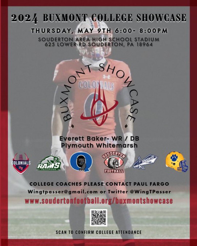 Excited to announce that I will be attending the #BuxmontShowcase on May 9th. Looking forward to show off my skills and talents along with other athletes <a href="/PWHS_Football/">PW Football</a> <a href="/coachdchang/">Dan Chang</a> <a href="/WCUGoldenRamsFB/">West Chester Golden Rams Football</a> <a href="/TerpsFootball/">Maryland Football</a> <a href="/CoastalFootball/">Coastal Football</a> <a href="/Pitt_FB/">Pitt Football</a> <a href="/PennStateFball/">Penn State Football</a>