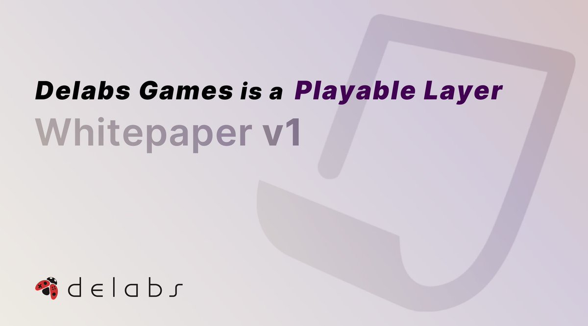 Delabs Games is a 'Playable Layer'. Playable Layer is an unique platform model of Delabs Games to address the critical challenges of the existing gaming platform structure. Learn more about Delabs Games through our whitepaper v1👇 docs.delabs.gg