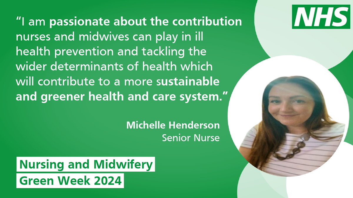 🟢It's the final day of #GreenerNursesandMidwives week! All week we've been sharing words from regional colleagues, highlighting the contribution of nurses & midwives in delivering a #GreenerNHS. Today we hear from Michelle, a Public Health Nurse. More➡️england.nhs.uk/north-east-yor…