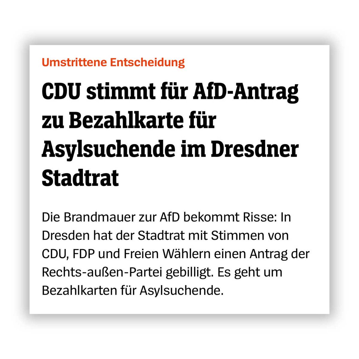 Wenn es um die Ausgrenzung von Geflüchteten und den sozial Schwächsten der Gesellschaft geht, steht die Merz-CDU der AfD näher als dem Grundgesetz.