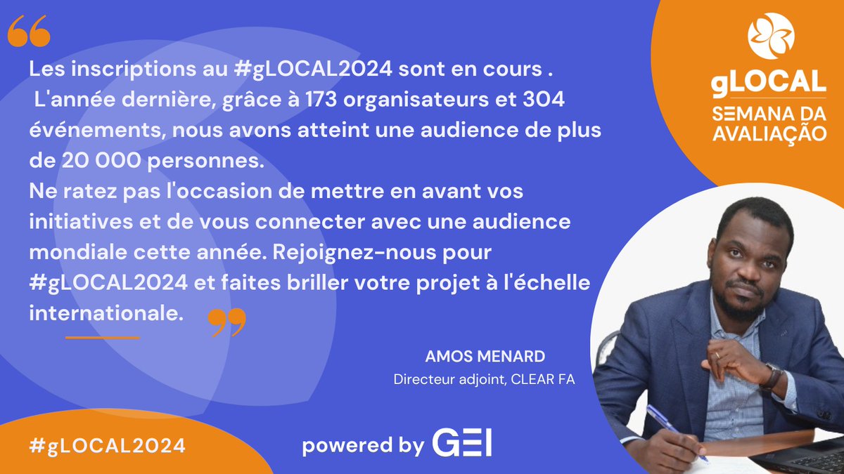 🎉Bonne nouvelle ! L'appel à propositions pour #gLOCAL2024 a été prolongé. Vous avez maintenant jusqu'au 3 avril pour soumettre un événement #gLOCAL.  Pour mieux comprendre ce qu'il faut faire pour participer à cet évènement mondial cliquer sur ce lien:  youtu.be/PDu4KTye0jAhtt…