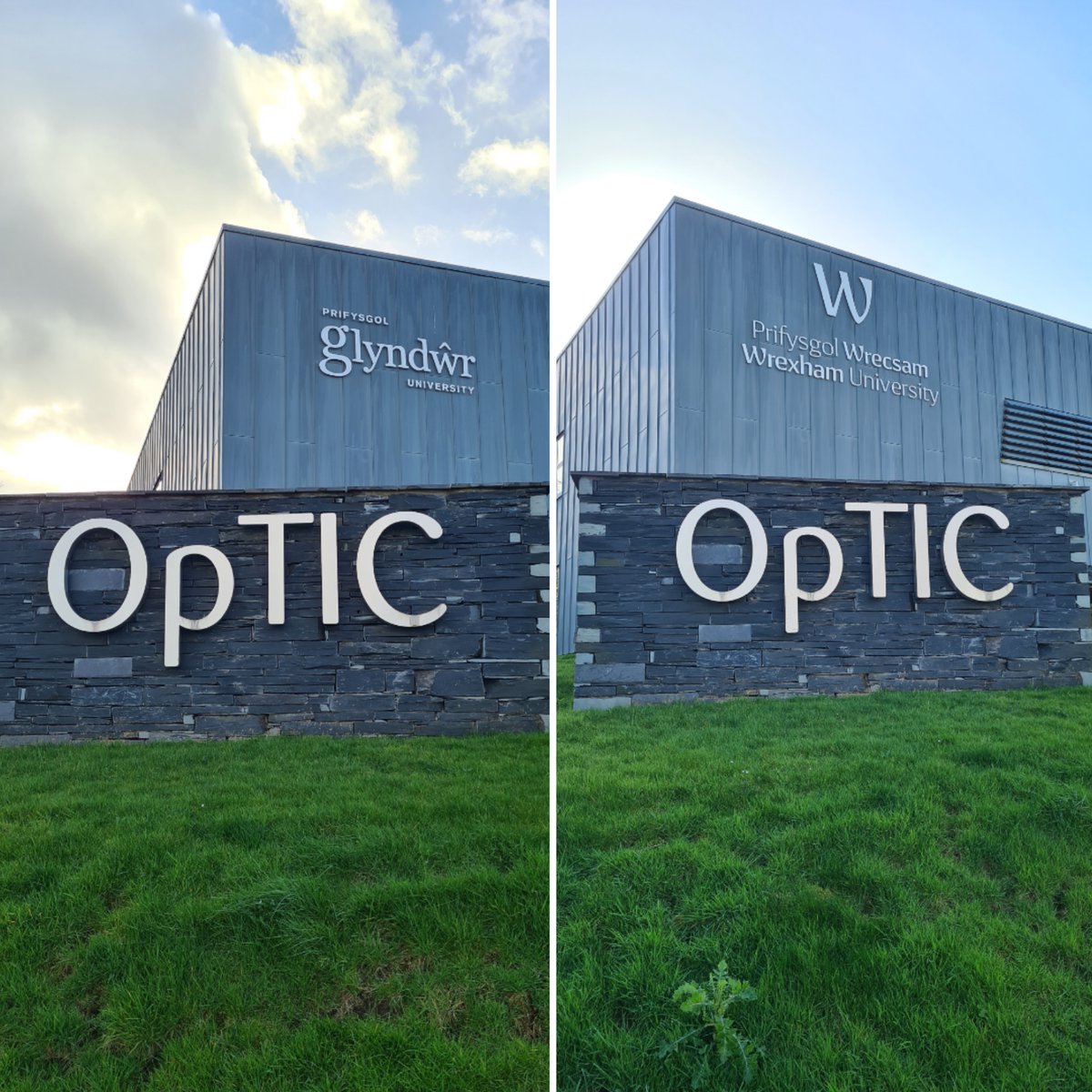 Following @WrexhamUni's recent rebrand, we were excited to see new external signage installed at OpTIC this week. 

We think you'll agree that it's looking fantastic! 😍 ✨

#signage #rebrand #update #campus #university #centre #Wrexham #Wrecsam #StAsaph #Llanelwy #Wales #Cymru
