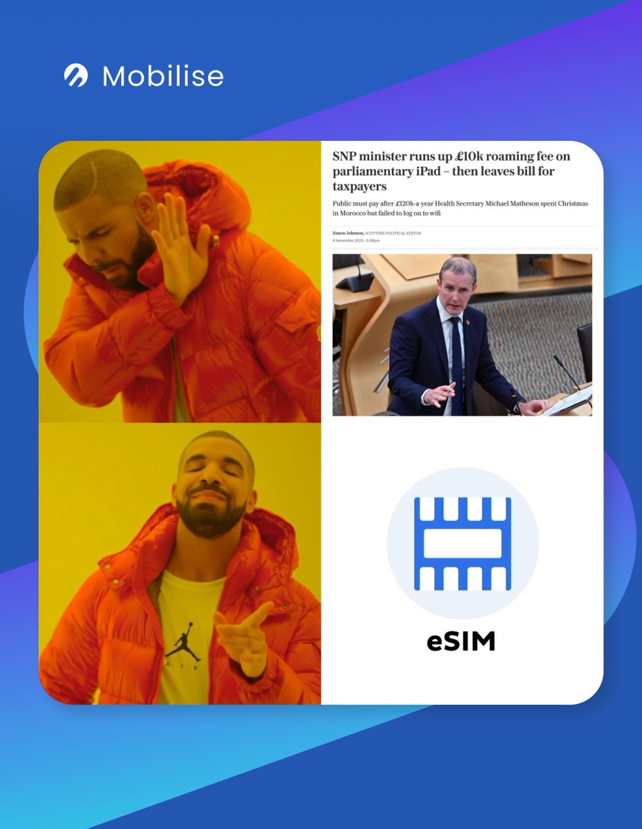 £10k on roaming? 🤯 Someone didn't get the memo 👀 

Don't be a Michael, switch to eSIM and save yourself the shock of outrageous bills! 💸😎

buff.ly/43pFpKZ

#Roaming #eSIM