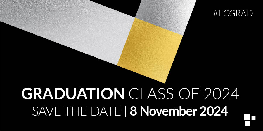 Save the date 🎓 This year's Graduation ceremony will take place on Friday 8 November. We can't wait to celebrate with our Class of 2024! #ECGrad