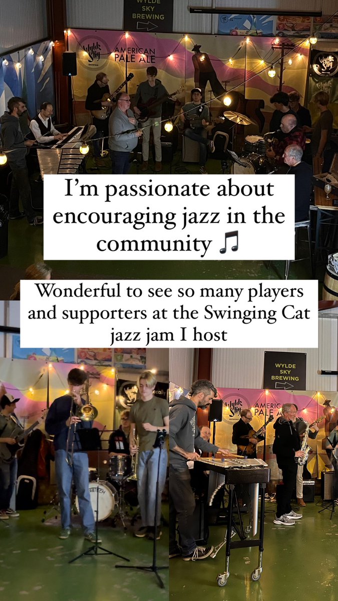 Really lovely to see all ages and abilities jamming together last night. I never thought I’d get a jam this inclusive and welcoming going!
Thanks to <a href="/wyldeskybrewing/">Wylde Sky Brewing</a> for having us at your brewery every month 🙏🏻

#GivingBack #community #jazzjam #equality