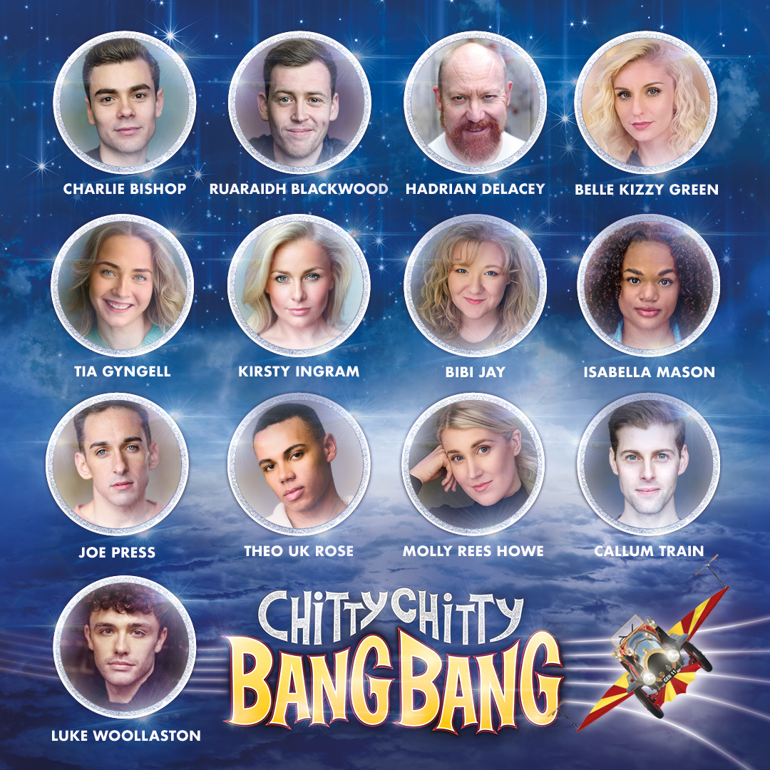 Meet the ensemble & swings of the Chitty UK Tour! 🍭🎶 Ensemble – Charlie Bishop, Ruaraidh Blackwood, Hadrian Delacey, Belle Kizzy Green, Kirsty Ingram, Bibi Jay, Isabella Mason, Theo UK Rose, Callum Train Swings - Tia Gyngell, Joe Press, Molly Rees Howe, Luke Woollaston