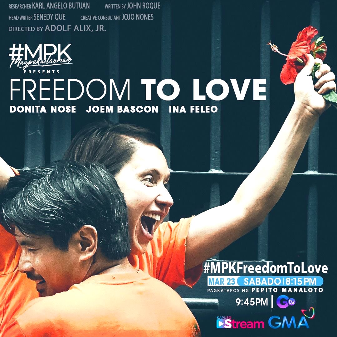 Abangan ang brand new episode na 'Freedom to Love: The Loyda and Honnie Love Story'. 

Tampok dito sina #DonitaNose, #InaFeleo at #JoemBascon. Ngayong Sabado na, March 23, 8:15 p.m. sa GMA at 9:45 p.m. sa GTV. 

#MPKFreedomToLove @kapusoPRgirl