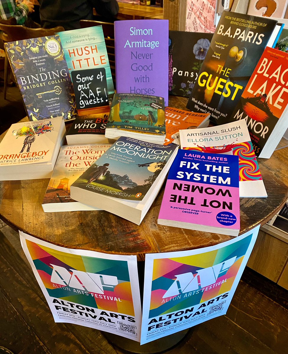 Betty’s hanging out with some incredible authors on the @altonartsfestival table at @GoldfinchBooks_ and these are just a few of the amazing authors who will be appearing at the #festival in July… Tickets are on sale now. altonartsfestival.com #arts #alton #literary