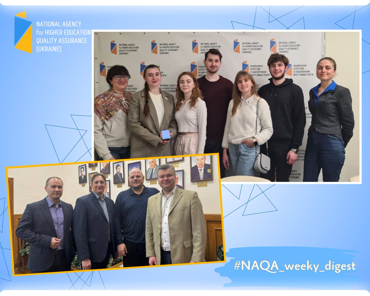 #NAQA_weekly 🗓️This week NAQA: 🔹had a meeting with @UAS_ukraine 🔸spoke on @ceenqa bi-monthly meeting 🔹took part in the working group on reforming legal education of the @verkhovna_rada Committee on Law Enforcement 🔸attended @inqaahe GA More 👉 en.naqa.gov.ua