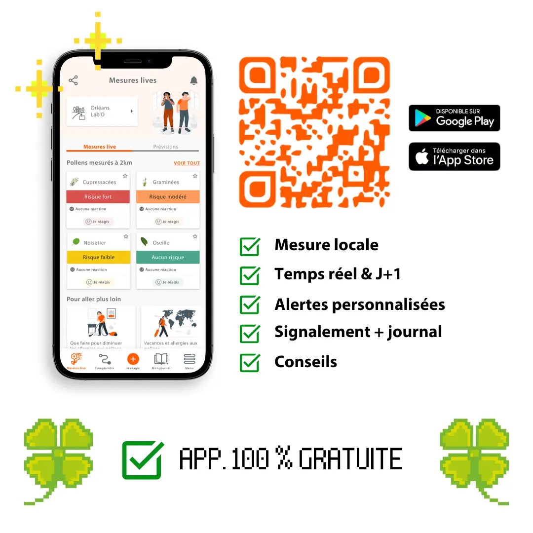 Alerte ! Les #Pollens de #bouleau débarquent sur une partie du pays. 👉Prenez vos précautions grâce à l'app. 🇫🇷 gratuite et à ses capteurs et alertes🌳sur tout le territoire #livepollen #allergie #Sante #prevention <a href="/franceinfo/">franceinfo</a> <a href="/FranceTV/">France tv</a> <a href="/SocieteSfa/">Société Française d'Allergologie - SFA</a>
👉live-pollen.com