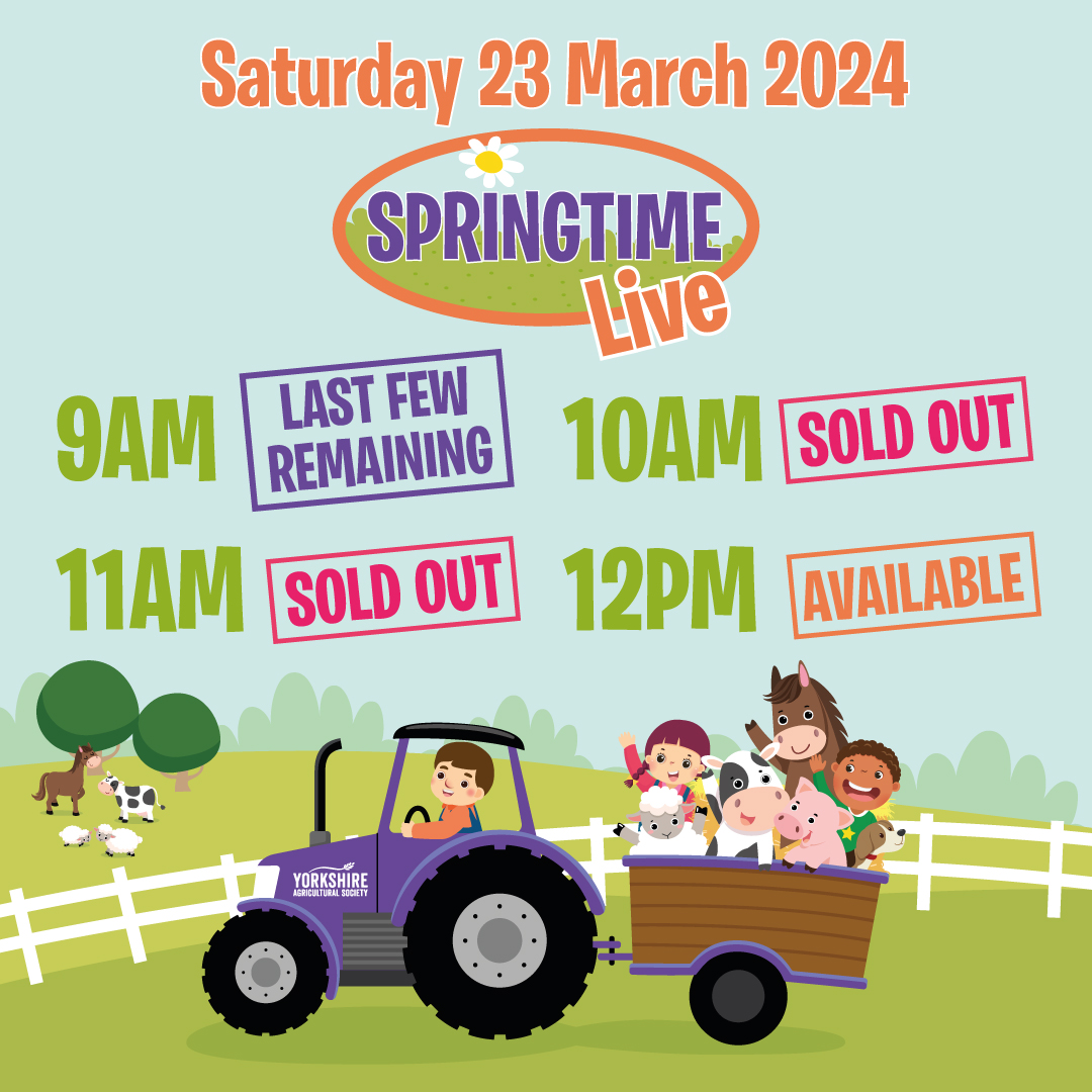 11am tickets have now sold out! Last few remaining tickets for the 9am and 12pm slot 📢 

Booking deadline for tickets is 5pm today. Secure yours online now at springtimelive.co.uk/tickets/ 🎟️