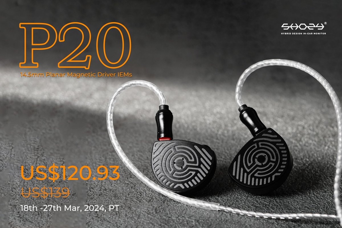 HiFiGoAudio's tweet photo. 🎉 Dive into @SHOZY_audio P20 IEMs at an unbeatable 15% off in our Spring Sale! 🤔
😆Don't miss this limited-time offer! 🎶 
HiFiGo:https://t.co/LPxEuNmiBp AliExpress:https://t.co/62ourlngXm 
AmazonUS:https://t.co/HGn9m84Idj
AmazonJP:https://t.co/MvrcmN7JHY 
#Shozy #P20 #IEM https://t.co/coqHNrJQqi