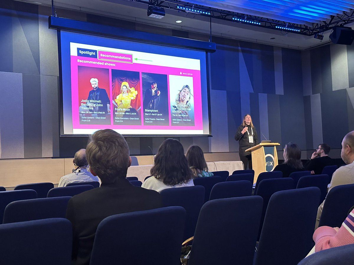 Cog Design (@cog_design) on Twitter photo Day 2 of <a href="/ticketingprofs/">Ticketing Professionals Conference</a> Conference 🎟️
Thanks <a href="/spektrix/">Spektrix</a> for the lovely shoutout on our work with <a href="/sohotheatre/">Soho Theatre</a>.
Using Spektrix preference tags we’re able to provide ticket purchasers with personalised event recommendations as they browse the What’s On listings. Day 2 of <a href="/ticketingprofs/">Ticketing Professionals Conference</a> Conference 🎟️
Thanks <a href="/spektrix/">Spektrix</a> for the lovely shoutout on our work with <a href="/sohotheatre/">Soho Theatre</a>.
Using Spektrix preference tags we’re able to provide ticket purchasers with personalised event recommendations as they browse the What’s On listings.