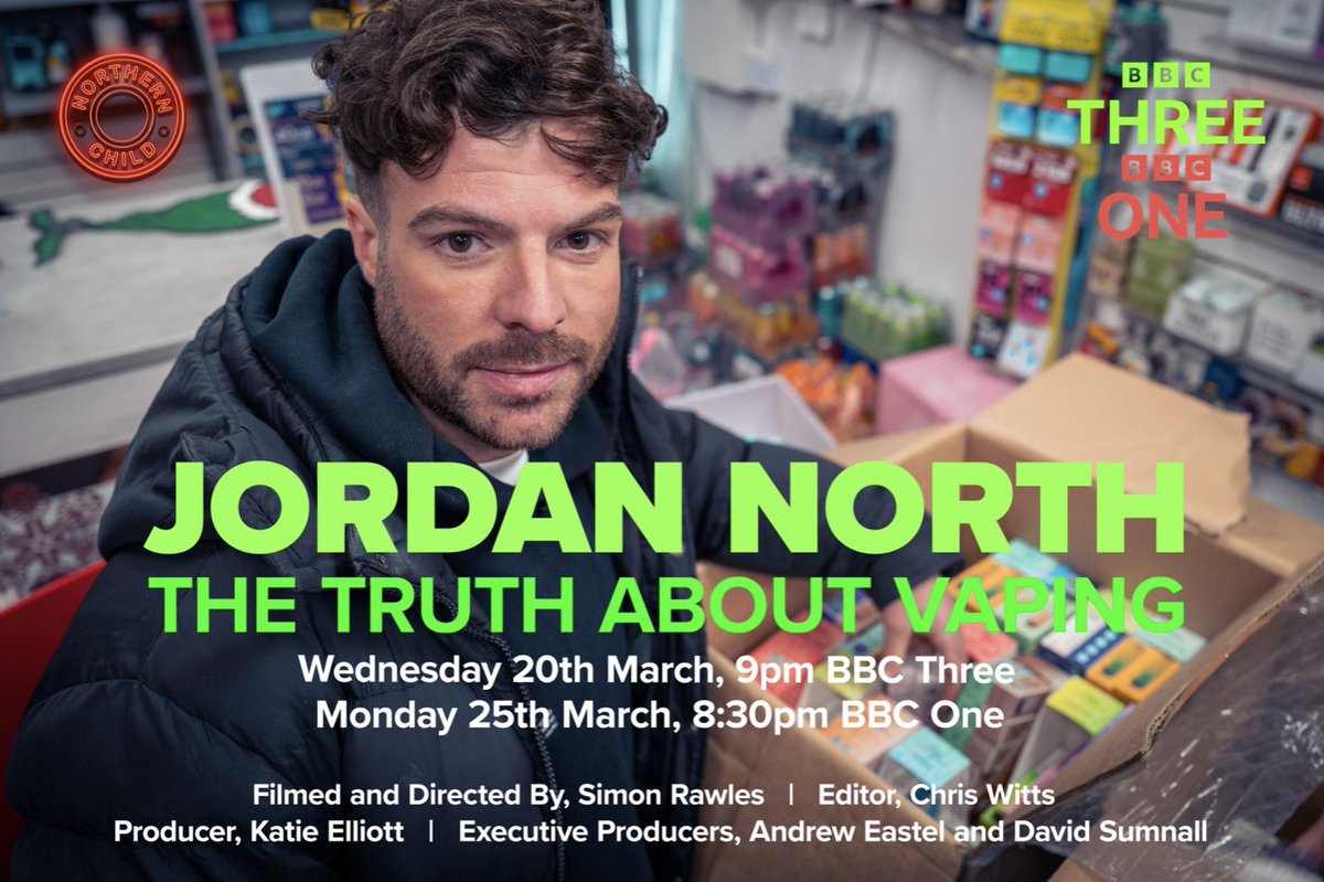 InterScientific's tweet photo. In case you missed the BBC documentary "Jordan North: The Truth About Vaping" this week, it will be aired again on BBC One, Monday 25th March at 8:30 pm. More: https://t.co/gyG0pQRxxq
#BBCOne #Vape #InterScientific #VapeRegulation #JordanNorthTheTruthAboutVaping
@MiddlechildTV https://t.co/7iwjvZfXXV
