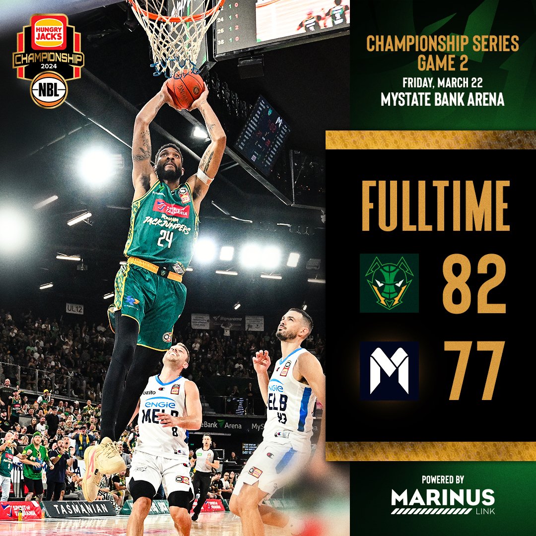 JackJumpers's tweet photo. Scenes at MyState Bank Arena. 🤯

Gritty W at home in Game 2 of the Championship Series. 🏆

Take the fight back to Melbourne on Sunday. 🛫

Ticketing information for Game 4 will be shared with members tomorrow morning. 🎟️ https://t.co/SUVtvlmFuV
