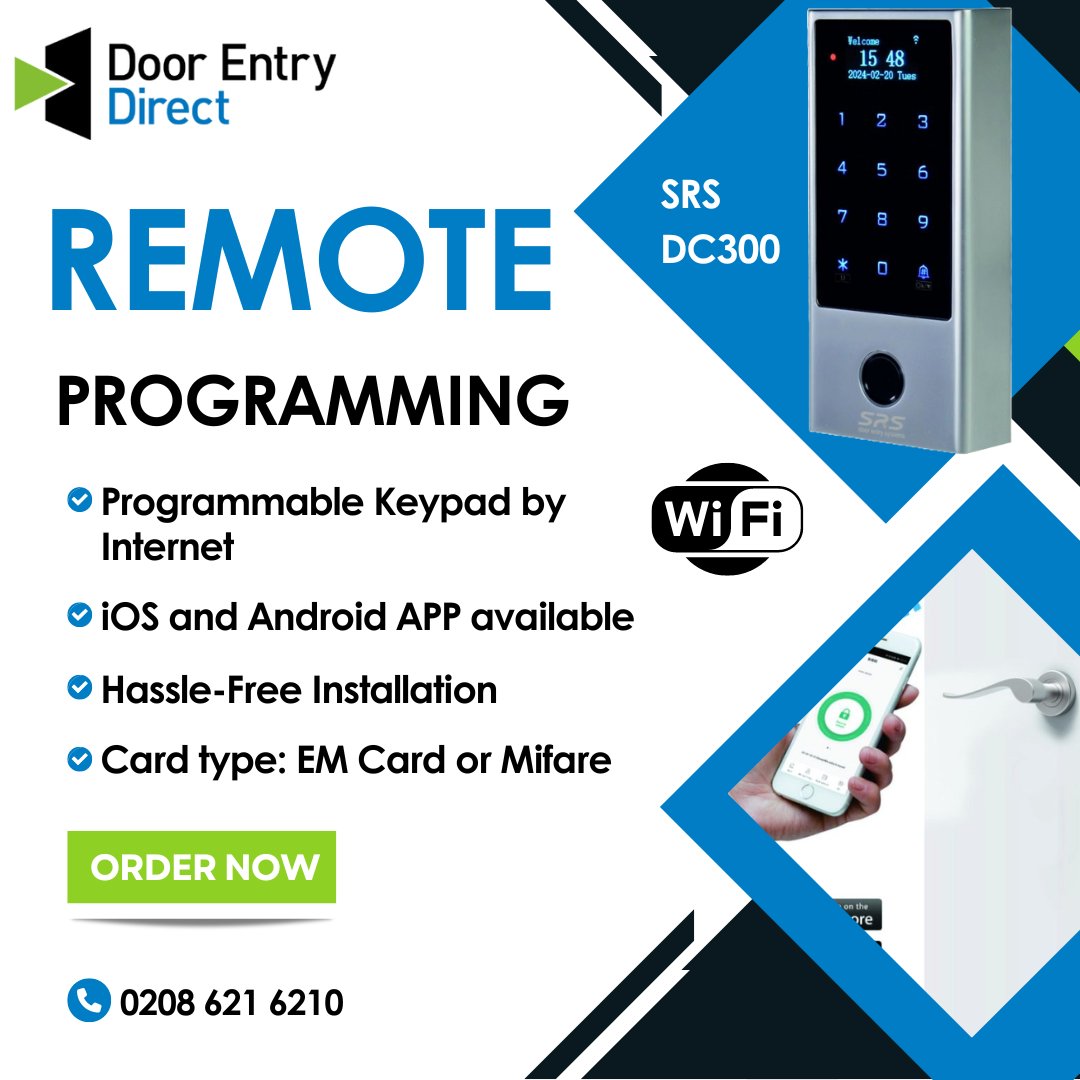 DoorEntryDirect's tweet image. 🚪Easiest keypad installation ever! Welcome to the SRS DC300!💡Programme the keypad remotely via Wi-Fi, manage access anywhere using a Smart app. Secure up to 10K card users &amp;amp; 500 fingerprints/PINs.#AccessControl #SmartSecurity #keypad #InstallerSolutions🔒bit.ly/3x81bH1