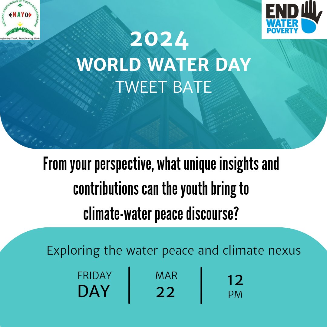 🎙Question 3: From your perspective, what unique insights and contributions can the youth bring to climate-water peace discourse? #WorldWaterDay2024 #ClaimYourWaterRights #LeaveNoYouthBehind