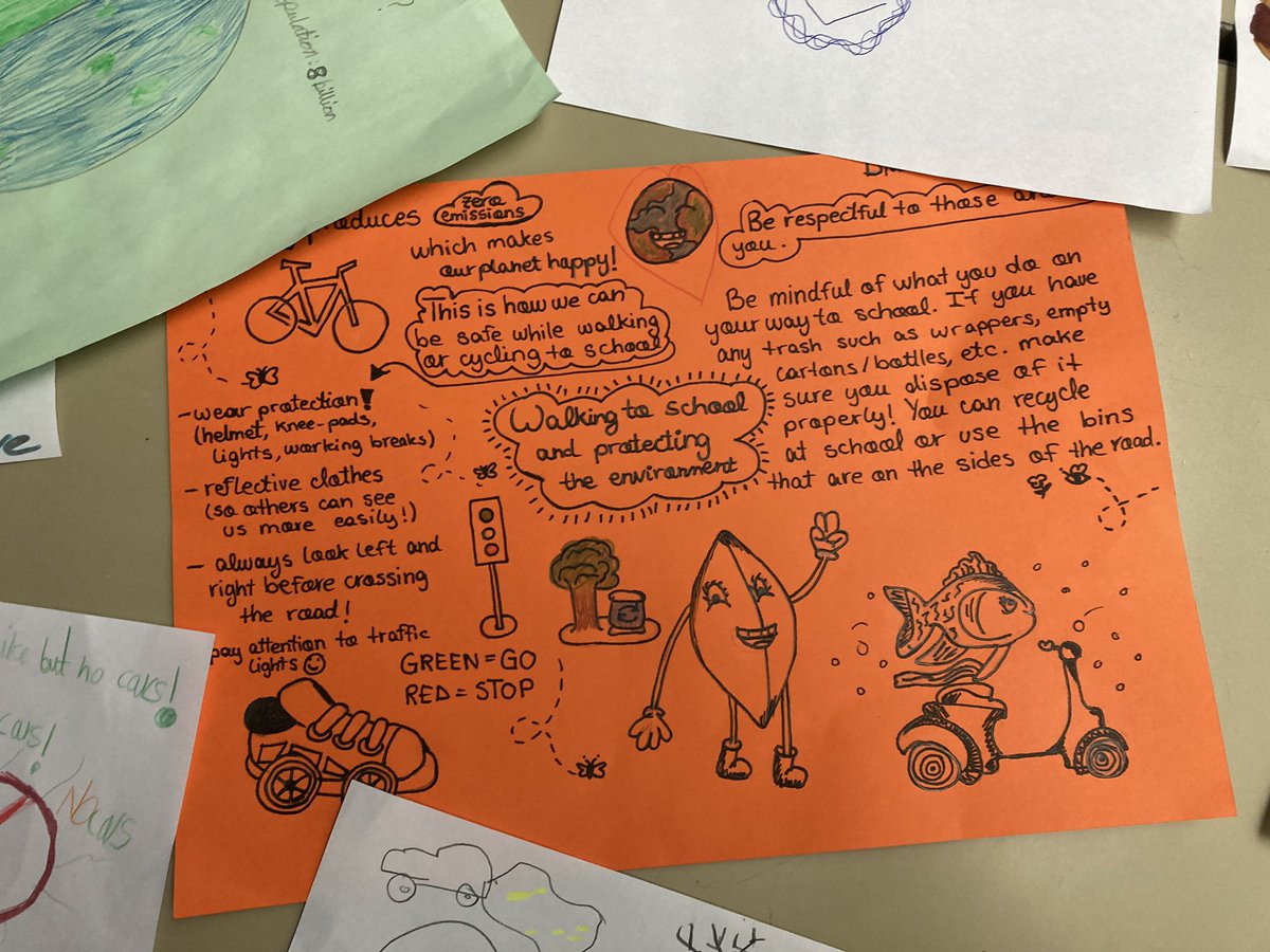 SustransJohn's tweet photo. Wonderful to have a few minutes to check out the entries for the @ElsonJuniorSch climate change and clean air poster competition. Hopefully there’ll be few more entries today and I can’t wait to see which ones will win a prize! @sustrans @MyJourneyHants #BigWalkandWheel https://t.co/df8R6HuQsH