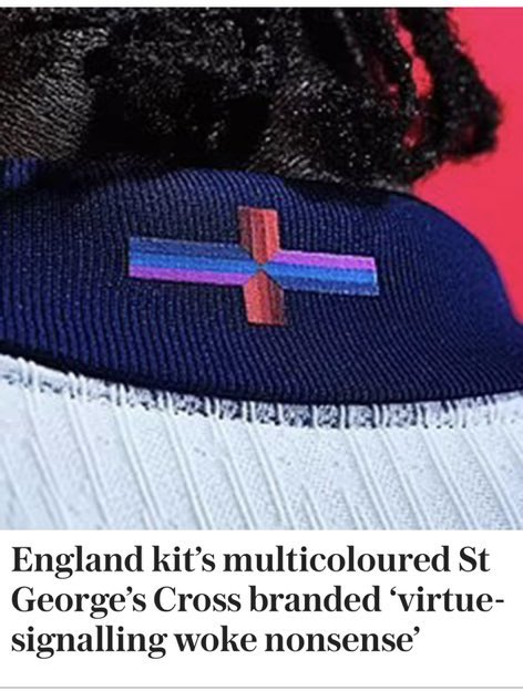 Nike are EVIL: Changing our St George’s Cross on the England football shirt. Bobby Moore George Best Peter Martins Geoff Hurst & Bobby Styles would be turning in their graves.😡 But I bet Gary Lineker loves it! We’ve lost our football, our Queen, our empire & now our flag!🏴󠁧󠁢󠁥󠁮󠁧󠁿 😔
