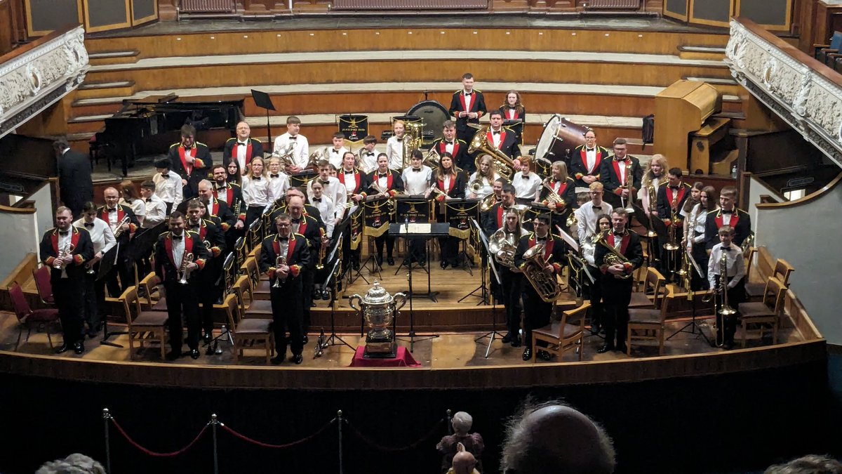 Very proud of William, he passed his Grade 4 trumpet exam last week and performed on his tuba in an excellent concert with @BoltonMusicCent Youth Brass Band, last night, sharing the stage with the world famous Black Dyke Band! @LadybridgeHigh