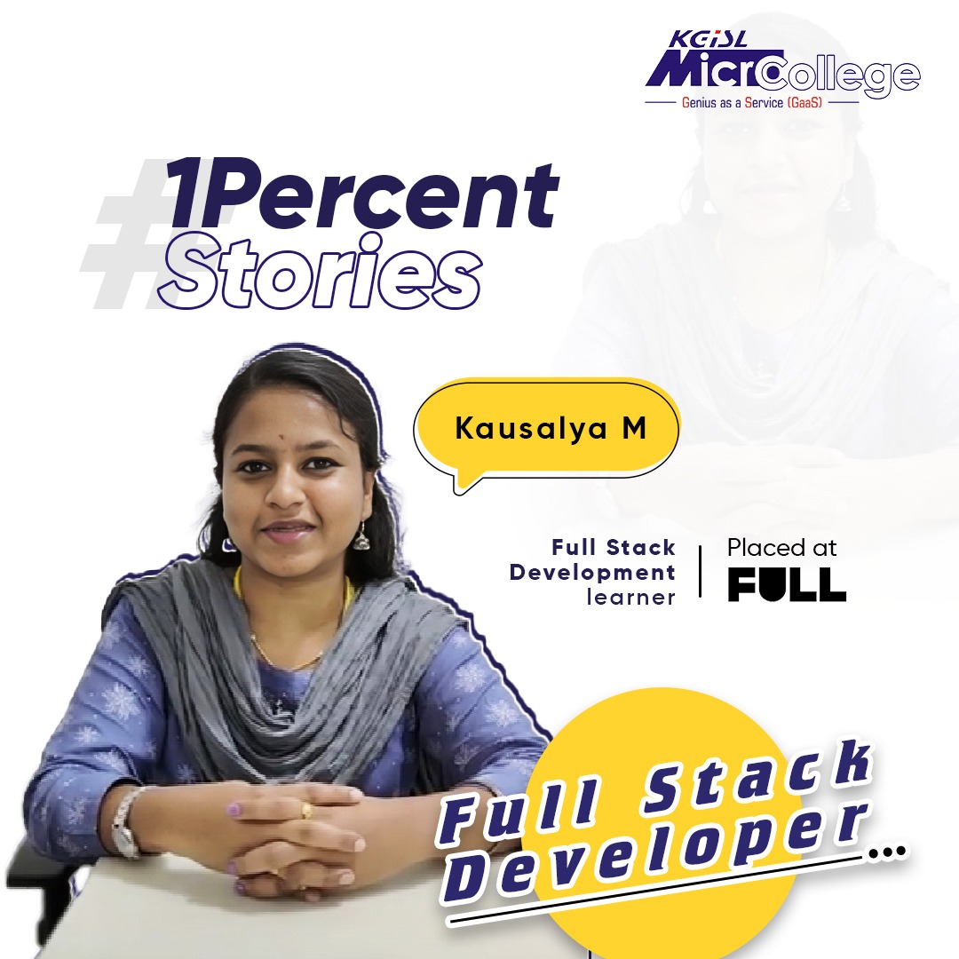 MicroCollegeOfl's tweet photo. Just like Ms. Kausalya, you too can carve your own path to a rewarding career.

Ready to write your own success story? Enroll in our courses and start shaping your future!

#OnePercentStories #SuccessJourney #CareerGrowth #KGiSLMicroCollege #Upskill #jobreadinessprograms https://t.co/UnSXWdS0iw