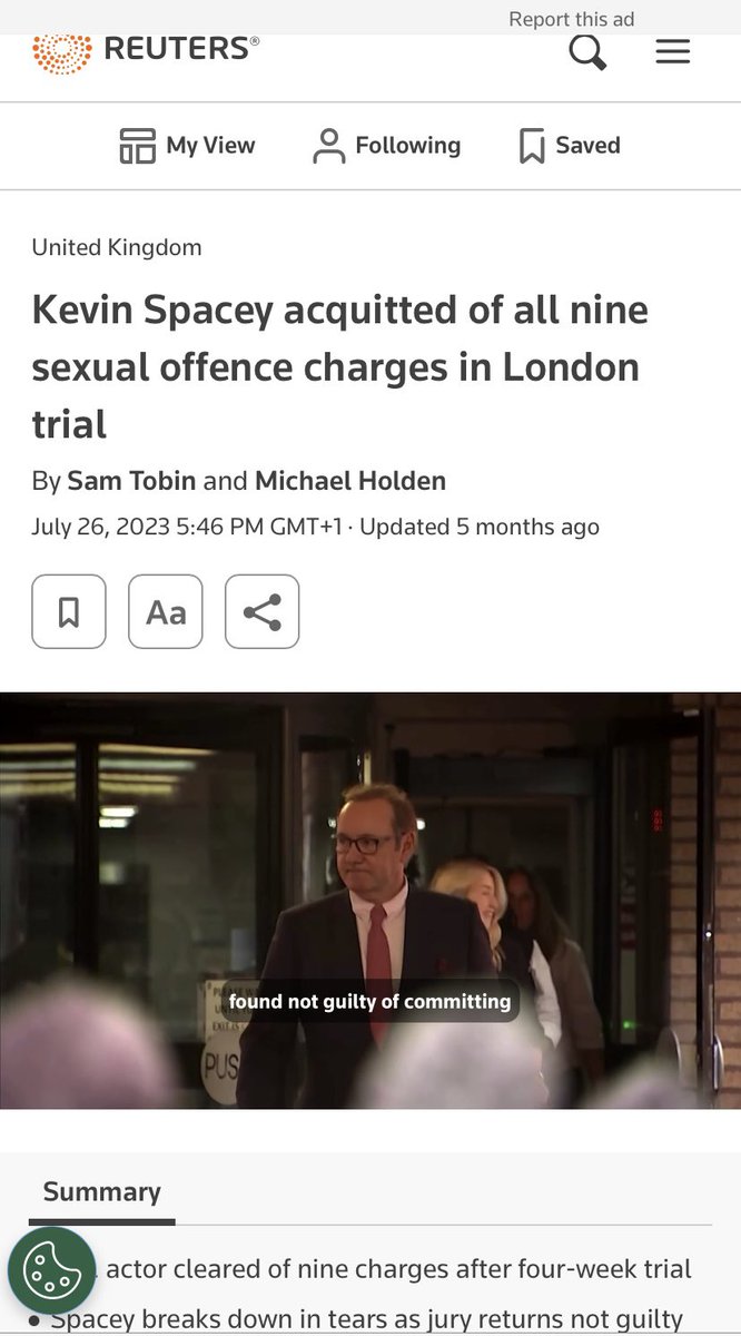 @RumorRocket It’s not ‘you call’! It’s not a mob vote!

Years of professional detailed investigation, months of courts with judges & juries, forensic prosecution, defence, witness testimony… acquitted each time. Fact. 

#KevinSpacey