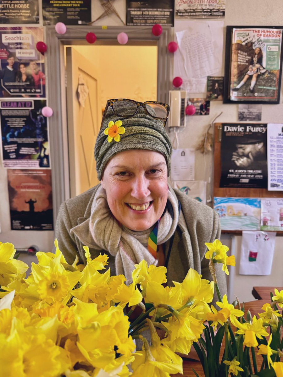 🌼 Join us here in the theatre in Listowel today to support #DaffodilDay a great cause. Extra special this year as our AD @MaireLogue is ‘tearing through her own road!’ @IrishCancerSoc @Listowel_ie #TheSoulOfListowel #DaffodilDay #IrishCancerSociety