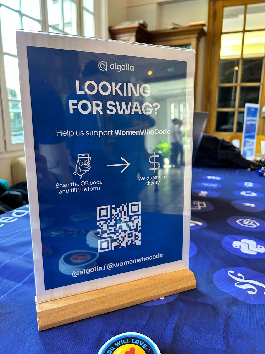 👋 Today we're having a big presence at the #reactParis conference from <a href="/BeJS_/">React Paris Conf' -by- BeJS</a> ! 

We're doing a #SwagForCharity program, for every QR code scanned, we match a $10 donation to <a href="/WomenWhoCode/">Women Who Code</a> 👩‍💻 Isn't it amazing? ✨

📝 Form: bit.ly/498incK

Don't be shy, come say hi 🙌