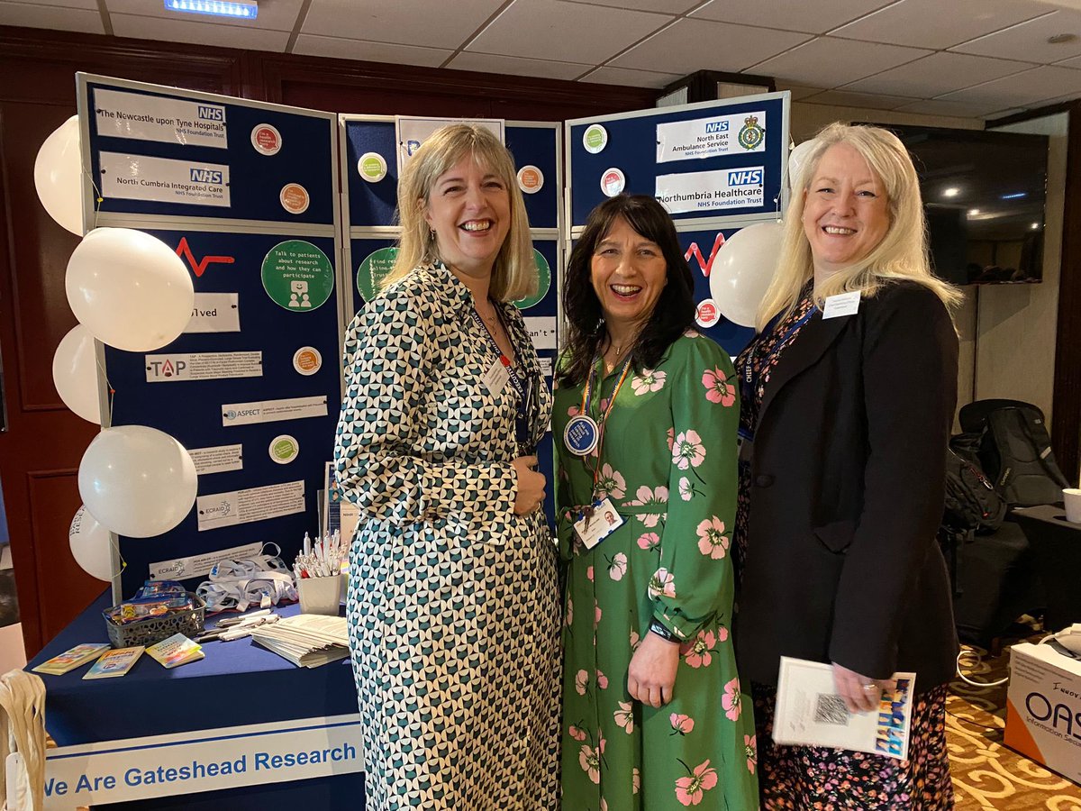 We're show casing research across Gateshead, Newcastle, North Cumbria, NEAS and Northumbria at the Great North Healthcare Alliance Conference today at the Grand Hotel. The focus of today’s event is A&E and Emergency Care. Our first visitors were @davies_trudie and Jo Haliwell