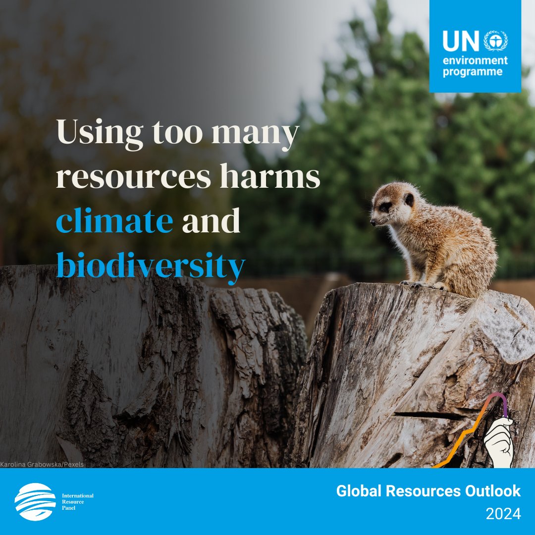 The growing impacts of material extraction can derail efforts to prevent climate change and biodiversity loss. It is key to integrate sustainable resource use into climate, biodiversity and pollution action, and bend the trend to achieve the #GlobalGoals. unep.org/resources/Glob…