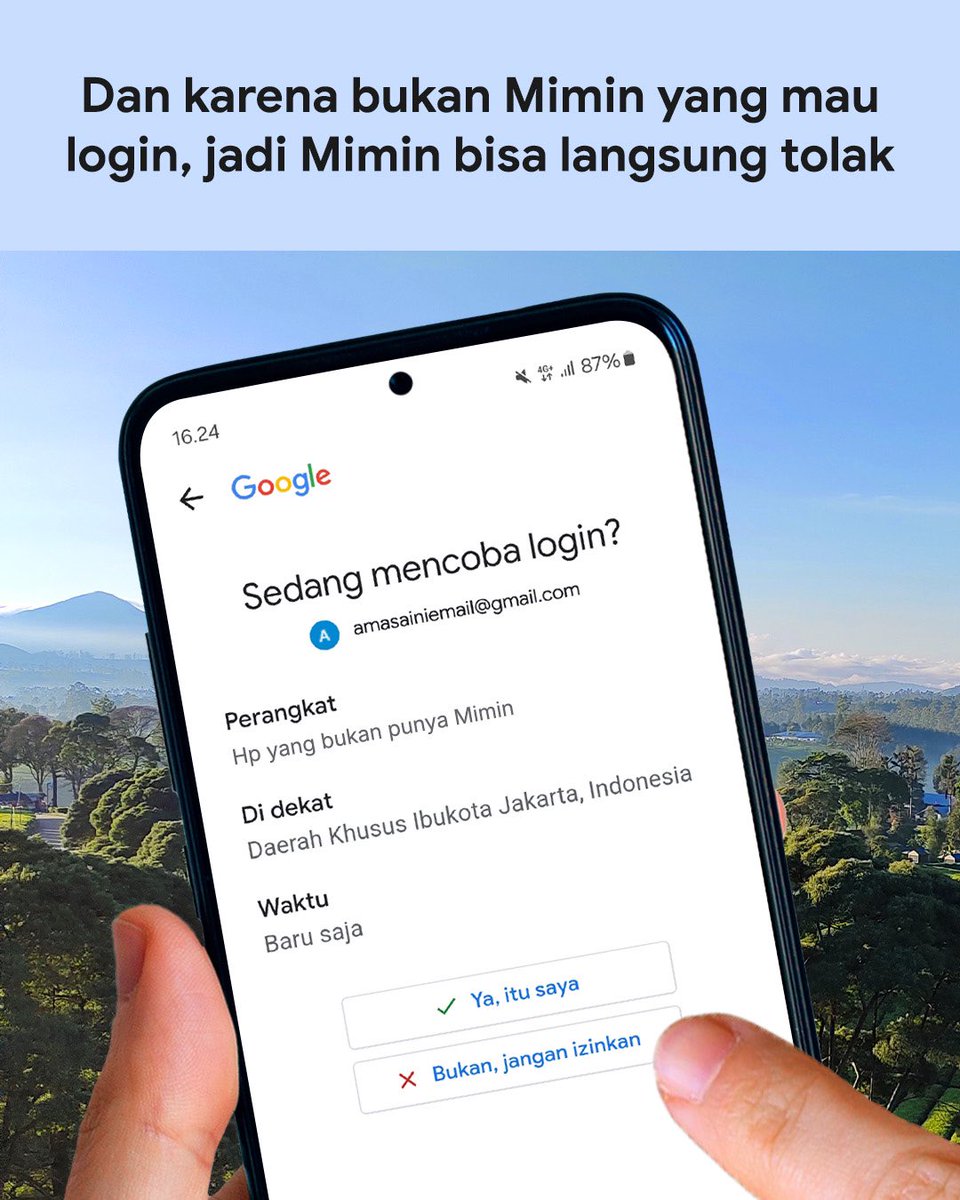 googleindonesia's tweet photo. Buat Warga yang mau pelajari soal keamanan akun lainnya ➡️ https://t.co/9h0MH1lymb ya 👏🏼 #SaferWithGoogle https://t.co/6tqIfatbmO
