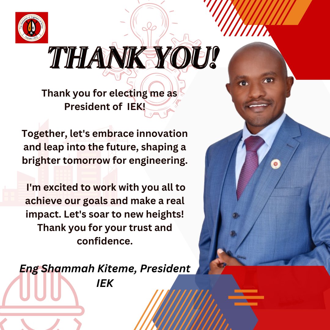 Asanteni Sana Wahandisi! Tufanye kazi Pamoja.

#EngineeringExcellence
#IEK
#EngShammahForIEKPresident
#Engineering