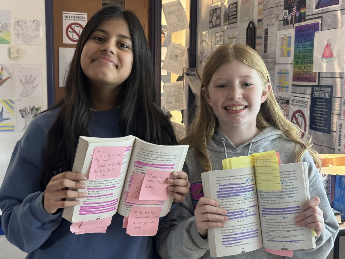 Active reading for book clubs is the best kind of reading! Tracing characterization, plot, figurative language, setting, and theme through our many novels the last few weeks. Go MSN 6th graders! #6thgradebookclub #ReadingMatters