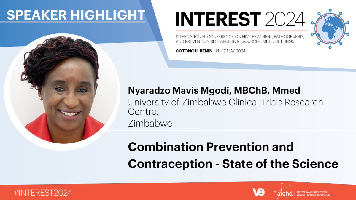 We're so excited to begin sharing the speakers for this year's @INTERESTconf! First up, we have @dr_Nyaradzo, a co-chair of the INTEREST conference and a familiar face in the field of #Women #HIV #Prevention. Register for INTEREST: interestworkshop.org/registration/ #INTEREST2024 #Benin